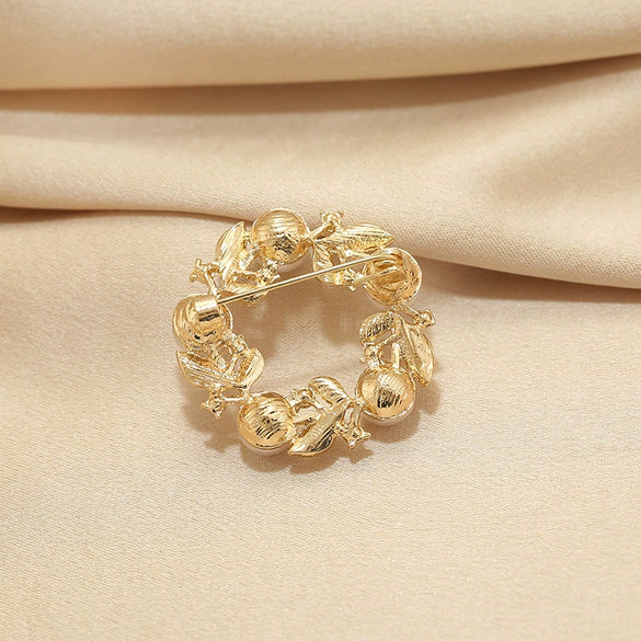Women's Alloy Pearl Simple Style Diamondembedded Round Flower Brooch With Electroplating
