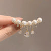 Women's Alloy Pearl Tassel Water Drop Ushape Electroplated Brooch Clothes Pin Accessories