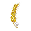 Women's Alloy Pearl Wheat Ear Flower Style Electroplated Brooch
