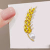 Women's Alloy Pearl Wheat Ear Flower Style Electroplated Brooch