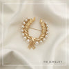 Women's Alloy Pearl Wheat Suit Brooch With Flower Pattern And Electroplating Treatment