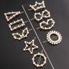 Women's Alloy Pearlset Geometric Frog Buckle Hair Clip Crown Bangs Side Clip Straight Barrette
