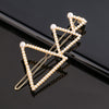 Women's Alloy Pearlset Geometric Frog Buckle Hair Clip Crown Bangs Side Clip Straight Barrette