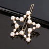 Women's Alloy Pearlset Geometric Frog Buckle Hair Clip Crown Bangs Side Clip Straight Barrette
