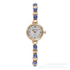 Women's Alloy Pu Bracelet Watch With Spiral Crown Pin Buckle And Round Dial