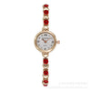 Women's Alloy Pu Bracelet Watch With Spiral Crown Pin Buckle And Round Dial
