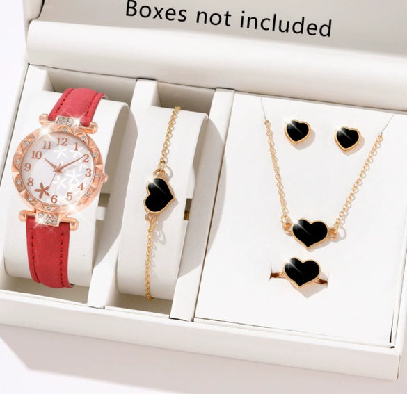 Women's Alloy Pu Strap Quartz Watch With Starfish Pattern And Round Dial