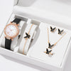Women's Alloy Pu Strap Quartz Watch With Starfish Pattern And Round Dial