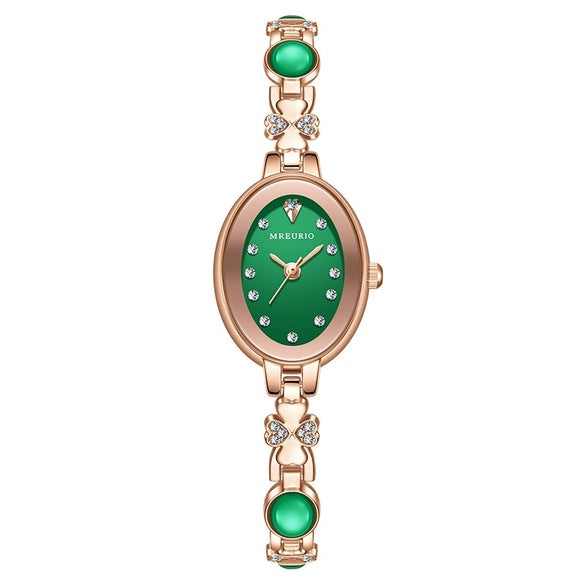 Women's Alloy Quartz Bracelet Watch Light Luxury Oval Dial Leisure Style