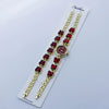 Women's Alloy Quartz Bracelet Watch Set With Round Dial And Fashion Style