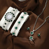 Women's Alloy Quartz Bracelet Watch With Round Dial And Diamondencrusted Fashion Design