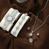 Women's Alloy Quartz Bracelet Watch With Round Dial And Diamondencrusted Fashion Design