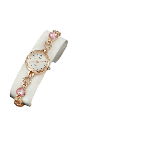 Women's Alloy Quartz Bracelet Watch With Round Dial And Luxury 3Piece Jewelry Watch Combination Suit