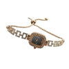 Women's Alloy Quartz Square And Round Bracelet Watch With Diamondencrusted And Fashionable Style