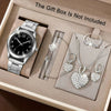 Women's Alloy Quartz Watch And Jewelry Set With Heartshaped And Round Design Casual Style