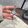 Women's Alloy Quartz Watch Round Dial Retro Fashion Style Jewelry Buckle Mineral Reinforced Glass Mirror