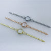Women's Alloy Quartz Watch Round Dial Stainless Steel Buckle Mineral Reinforced Mirror