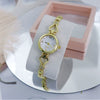 Women's Alloy Quartz Watch Round Dial Stainless Steel Buckle Mineral Reinforced Mirror