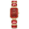 Women's Alloy Rectangle Dial Leisure Watch With Rose Gold Buckle And Full Of Diamonds