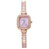 Women's Alloy Rectangular Fashionable Diamondencrusted Zircon Pullout Bracelet Watch