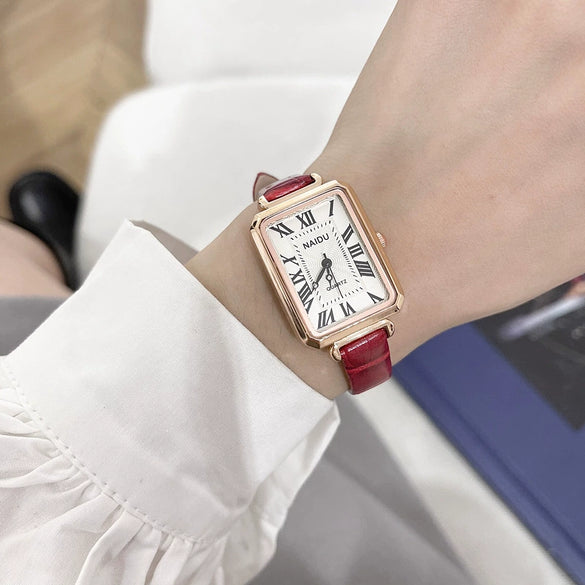 Women's Alloy Rectangular Leisure Watch With Roman Numerals