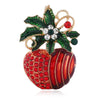 Women's Alloy Red Apple Brooch With Electroplating