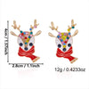 Women's Alloy Reindeer Stud Earrings With Rhinestone Detail Christmas Animal Design Electroplated Finish And Stainless Steel Ear Posts