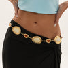 Women's Alloy Resin Gemstone Patchwork Body Waist Chain With Exaggerated Oval Metal Design And Lobster Clasp