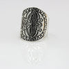 Women's Alloy Retro Carved Geometric Totem Finger Ring With Electroplating