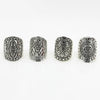 Women's Alloy Retro Carved Geometric Totem Finger Ring With Electroplating