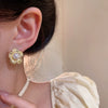 Women's Alloy Retro Minimalist Golden Flower Electroplated Earrings