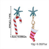 Women's Alloy Rhinestone Asymmetric Drop Earrings With Electroplated Goblet Design And Stainless Steel Posts For Christmas Style