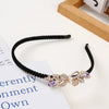 Women's Alloy Rhinestone Bow Pearl Crystal Flannel Hair Band Hairpin Jewelry Electroplated