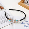 Women's Alloy Rhinestone Bow Pearl Crystal Flannel Hair Band Hairpin Jewelry Electroplated
