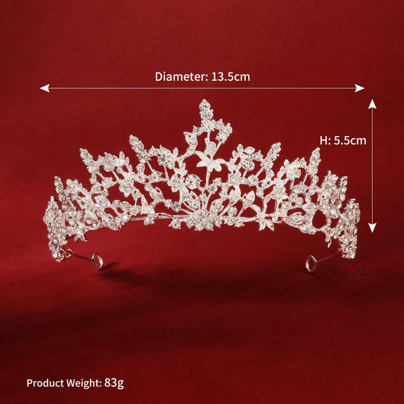 Women's Alloy Rhinestone Floral Vine Bridal Hair Crown Elegant Wedding Hair Accessory