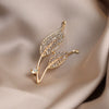 Women's Alloy Rhinestone Flower Leaf Brooch Electroplated Minimalist Clothing Accessory