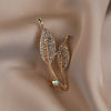 Women's Alloy Rhinestone Flower Leaf Brooch Electroplated Minimalist Clothing Accessory