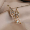 Women's Alloy Rhinestone Flower Leaf Brooch Electroplated Minimalist Clothing Accessory