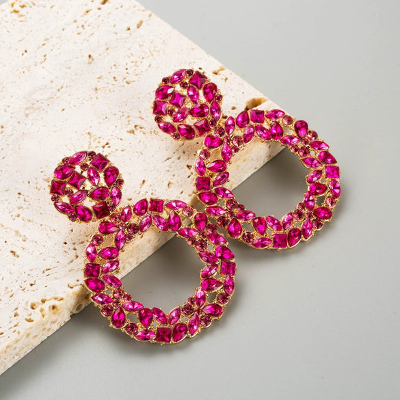 Women's Alloy Rhinestone Geometric Fashion Diamond Earrings