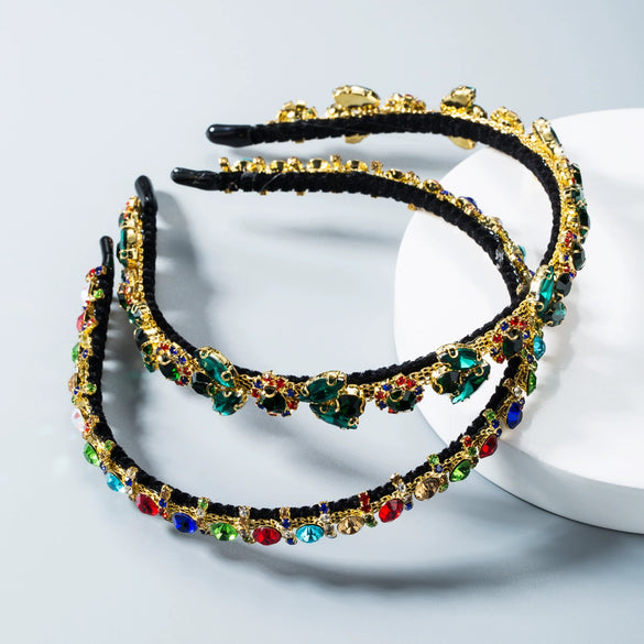 Women's Alloy Rhinestone Hair Band Geometric Floral Simple Elegant Versatile Headband For Party Wear