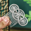 Women's Alloy Rhinestone Hair Comb Bridal Headdress With Rhombus Design Retro Elegant Style