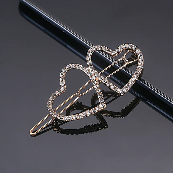 Women's Alloy Rhinestone Hair Side Clip With Fivepointed Star Heart And Moon Design Sparkling Bangs Hairpin Accessory