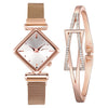 Women's Alloy Rhombus Quartz Watch Simple Personality Fashion With Printed Logo