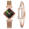 Women's Alloy Rhombus Quartz Watch Simple Personality Fashion With Printed Logo