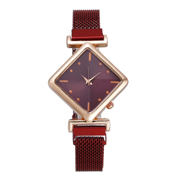 Women's Alloy Rhombus Quartz Watch Simple Personality Fashion With Printed Logo