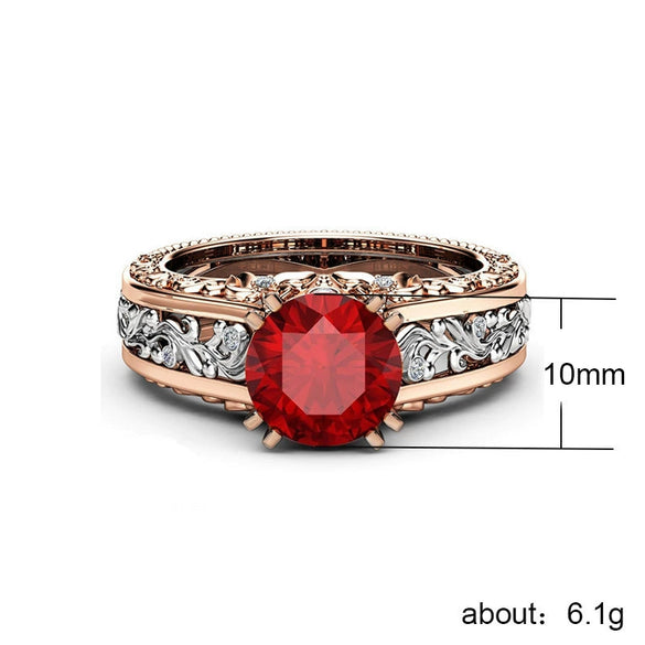 Women's Alloy Ring With Flower Pattern And 14K Rose Gold Electroplated