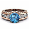 Women's Alloy Ring With Flower Pattern And 14K Rose Gold Electroplated
