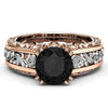 Women's Alloy Ring With Flower Pattern And 14K Rose Gold Electroplated