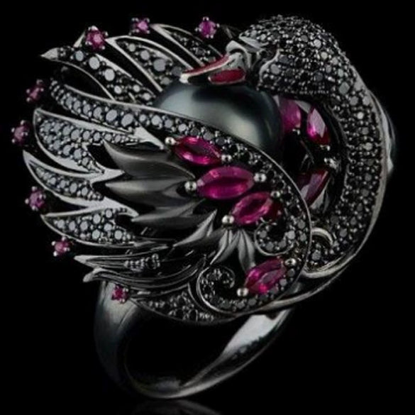Women's Alloy Ring With White Swan And Zodiac Animal Pattern Retro Classic And Fashion Style Electroplated