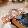 Women's Alloy Roman Pattern Round Dial Quartz Watch Set